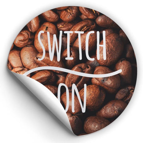 Selbstklebende dekorative Aufkleber Switch on Kaffee 10 Stück