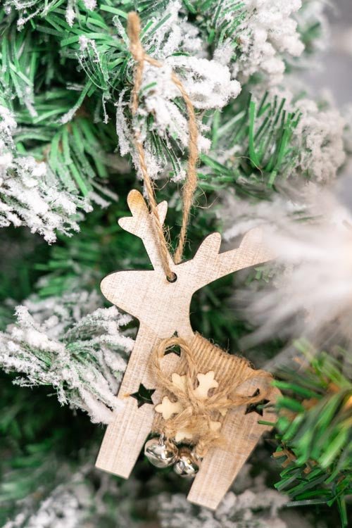 Tannenbaumschmuck Holz-Anhänger Set 4er - Weihnachtsbaumschmuck zum Dekorieren - AllBags