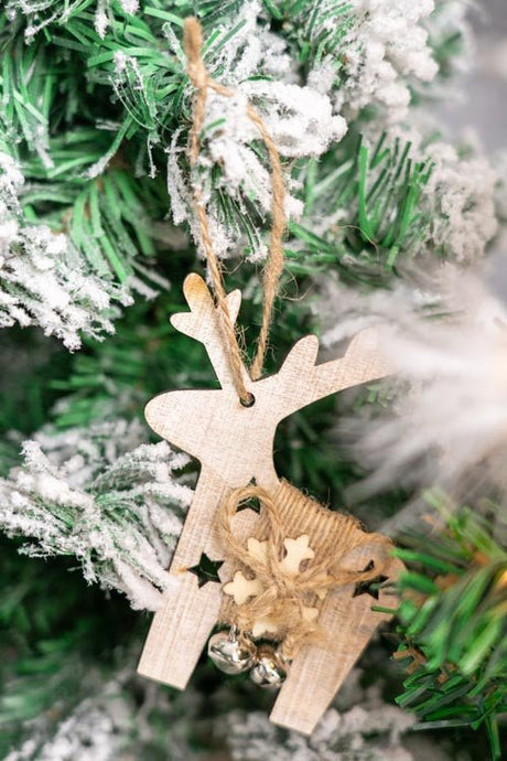 Tannenbaumschmuck Holz-Anhänger Set 4er - Weihnachtsbaumschmuck zum Dekorieren