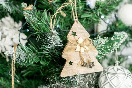 Tannenbaumschmuck Holz-Anhänger Set 4er - Weihnachtsbaumschmuck zum Dekorieren