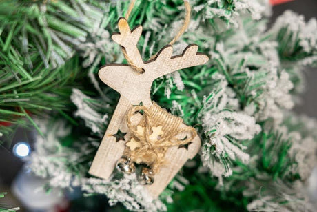 Tannenbaumschmuck Holz-Anhänger Set 4er - Weihnachtsbaumschmuck zum Dekorieren