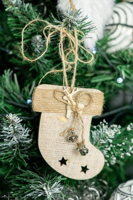 Tannenbaumschmuck Holz-Anhänger Set 4er - Weihnachtsbaumschmuck zum Dekorieren