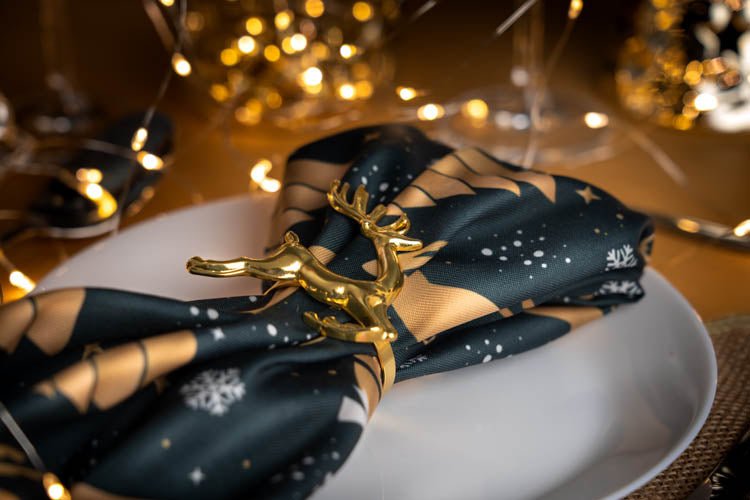 Weihnachten serviettenringe Rentier Gold - AllBags