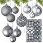 Weihnachtskugeln Weihnachtsdeko Set Silber set 100er 6/4/3cm - AllBags