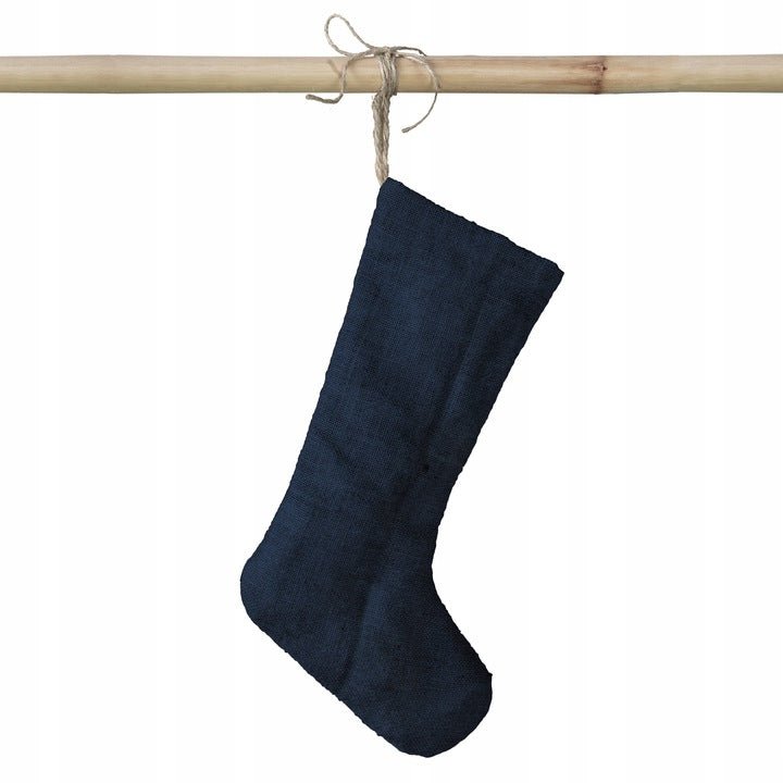 Weihnachtsstrumpf Weihnachten Jutesocke Marineblau 43cm - AllBags